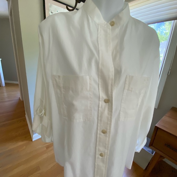 VINCE OVERSIZED WHITE BLOUSE - Picture 2 of 10